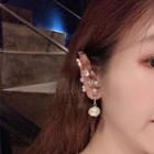 Faux Pearl Rhinestone Earring 1 Pc - Gold - One Size