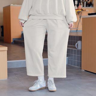 Fleece-lined Wide Sweatpants