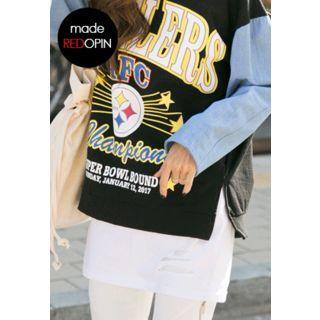 Band-waist Distressed Skirt