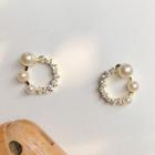 Faux Pearl Mini Hoop Earring As Shown In Figure - One Size