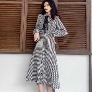 Houndstooth Midi Shirtdress