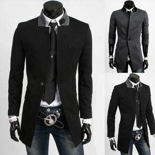 Single-button Color Block Jacket