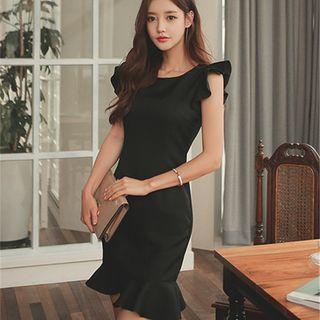 Ruffled Sleeveless Sheath Dress