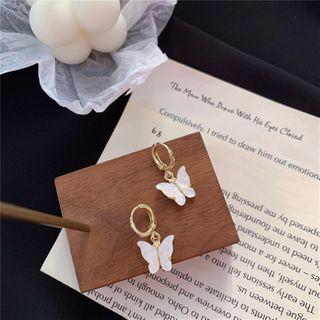 Butterfly Drop Earring 1 Pair - Earring - Butterfly - White - One Size