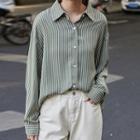Striped Shirt / Straight Fit Jeans / Set