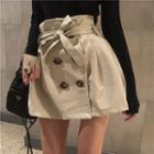 Buttoned Mini Skirt As Shown In Figure - One Size