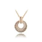 Retro Rose Gold Plated Pendant With White Austrian Element Crystal And Necklace