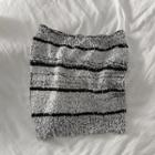 Strapless Striped Knit Top Black & White - One Size