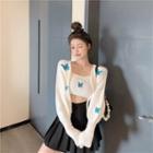 Lantern-sleeve Butterfly Cardigan / Camisole Top