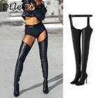 Stiletto Heel Over-the-knee Boots With Belt