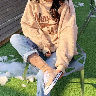 Newyork Printed Faux-shearling Pullover