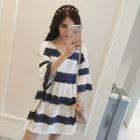 Stripe Bell-sleeve A-line Dress