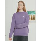 Snug Club Heart-embroidered Knit Top Lavender - One Size