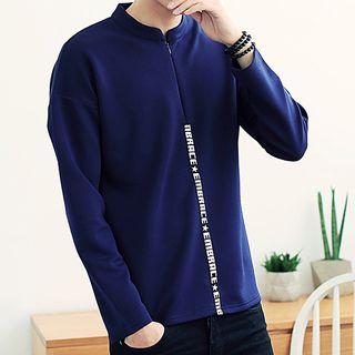 Lettering Trim Zip-up Jacket