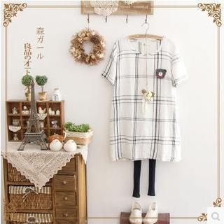 Plaid Short-sleeve Dress