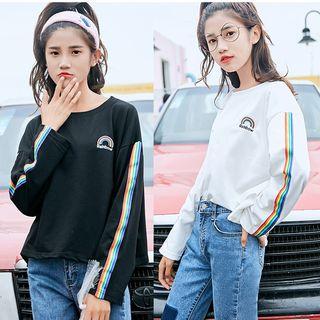Rainbow Stripe Long-sleeved T-shirt