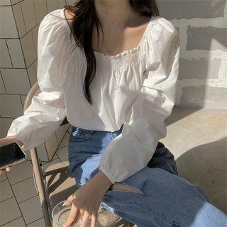 Puff-sleeve Smoked Blouse