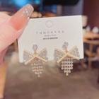 Rhinestone Faux Pearl Fringed Earring E2903 - Gold - One Size