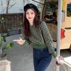 Patterned Cropped Sweatshirt