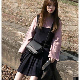 Pleated-hem Jumper Dress