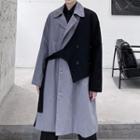 Color-block Panel Trench Coat