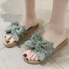 Bow Fabric Slide Sandals