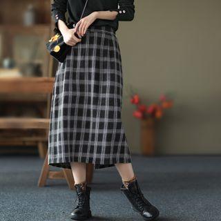 Plaid Mid Skirt
