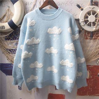 Round Neck Cloud Jacquard Sweater / Cardigan / Vest