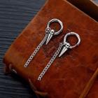 Stainless Steel Chained Dangle Earring 545 - 1 Pair - One Size