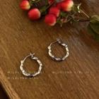 Twisted Alloy Hoop Earring 1 Pair - Silver - One Size