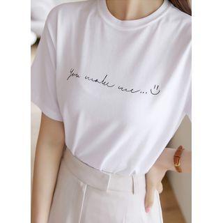 Letter Smiley-printed T-shirt