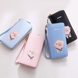 Pig Print Long Wallet