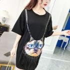 Studded Cat Short-sleeve T-shirt Dress