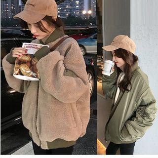 Fleece Lined Padded Bomber Jacket