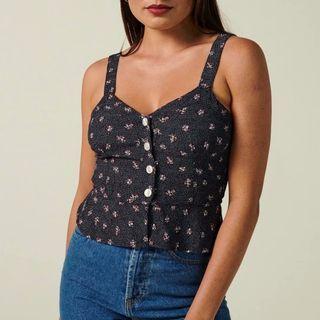 Floral Print Button-up Camisole Top