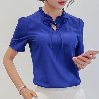 Bow Detail Short-sleeve Blouse