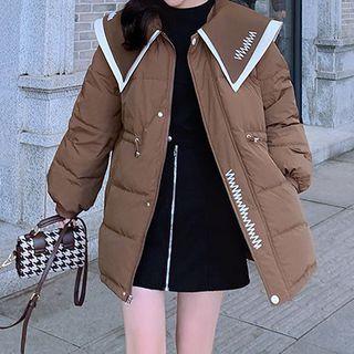 Sailor Collar Padded Zip Coat