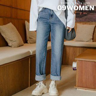 Plus Size Washed Loose-fit Jeans