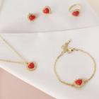 Faux Pearl Heart Stud Earring / Ring / Necklace / Bracelet