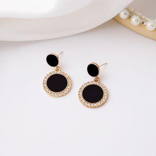 Rhinestone Disc Earring 1 Pair - E2884 - As Shown In Figure - One Size