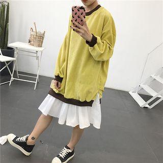 Color-block Loose-fit Panel Pullover Dress