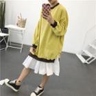 Color-block Loose-fit Panel Pullover Dress
