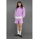 Sports Set: Collared Zipped Sweatshirt + Shorts Violet - One Size