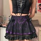High-waist Lace Layered Skirt