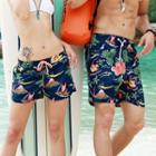 Couple Matching Floral Print Beach Shorts