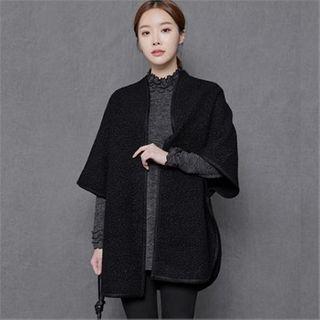 Open-front Boucl  Shawl Cardigan