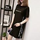 Short-sleeve Lettering Print Mini T-shirt Dress