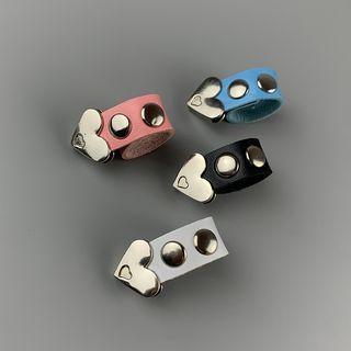 Faux Leather Heart Ring