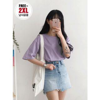 Couple 3/4-sleeve Colored T-shirt