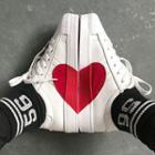 Heart Print Lace Up Sneakers
